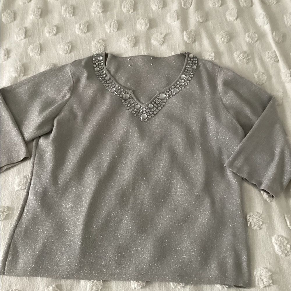 Silver bling detail sweater XL